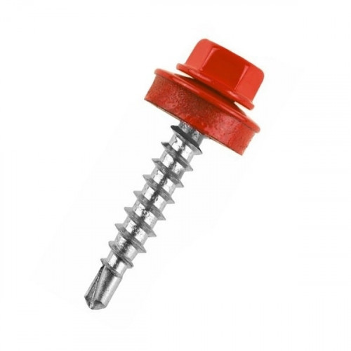 Саморез 4,8х35 кровельный сверло, RAL 3003, рубиново красный, 1 шт.