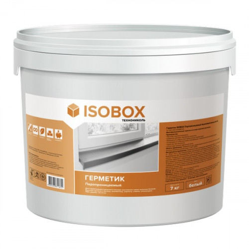 Герметик ISOBOX А наружный, акриловый паропроницаемый 7 кг