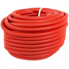 Труба гофрированная ПНД 32мм красная (бухта 50м)