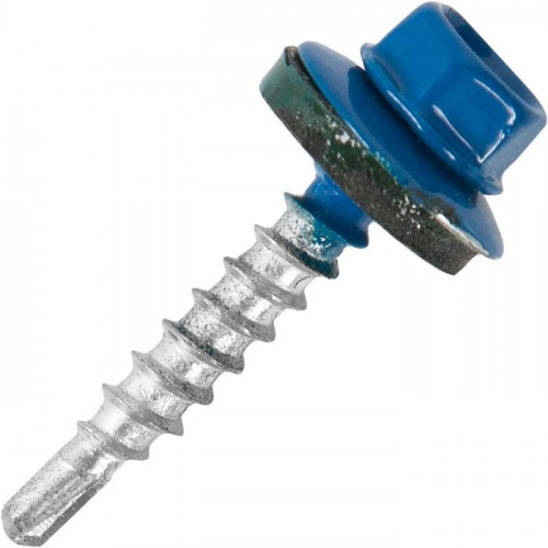 Саморез 5,5х25 кровельный сверло, RAL 5005, Синий 1шт.