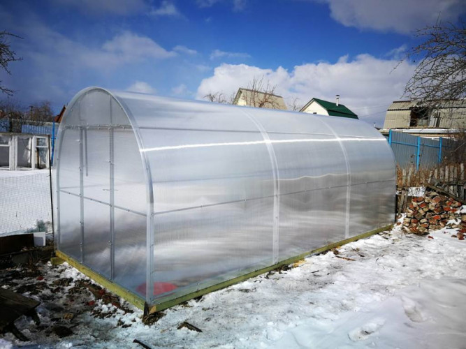 Теплица каркас "Алексеевна-Усиленная" 2,5х8х2,3м (ШхДхВ) оцинкованная 30х30, 30х15 без окраски