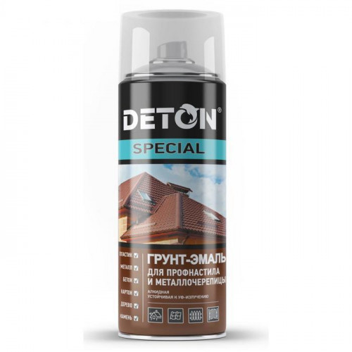 Грунт-эмаль аэрозольная для профнастила и металлочерепицы RAL 5002 ультрамарин 520мл DETON