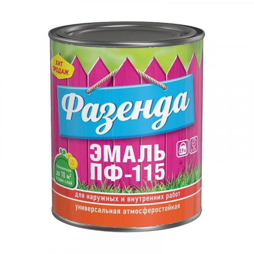 Эмаль ПФ-115 белая Фазенда Текс 0,9кг