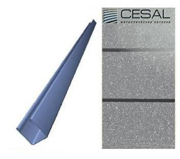 П-профиль В22 14*14*3000мм, Металлик серебристый с металлической полосой Cesal (Альконпласт)