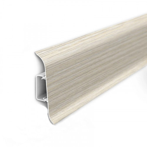 Плинтус Ideal Классик 55, 252 Ясень белый, 2,2м с кабель-каналом