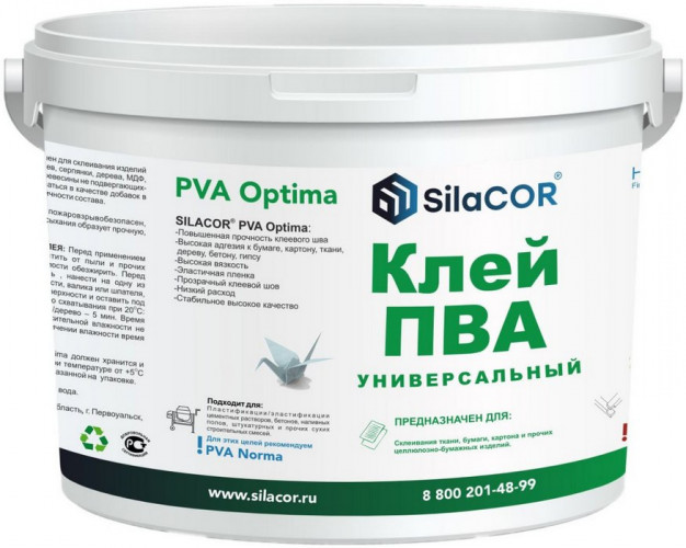 Клей ПВА универсальный SilaCor Optima, 1кг