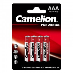 Батарейка алкалиновая AAA/LR03, Plus Alkaline 1.5В, 4шт Camelion 12553