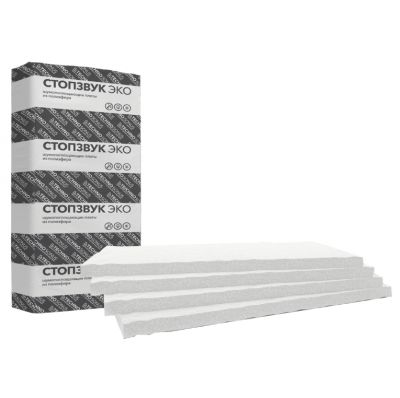 Плита шумопоглощающая СтопЗвук Эко (1,2м х 0,6м х 50мм) 6шт. 4,32м2 ТехноСонус