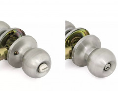 Ручка-защелка Шарик с фиксатором 6072 BK SN Матовый никель, Фабрика замков