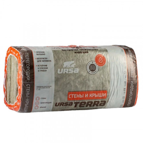 Утеплитель URSA Terra 37PN стены и крыши 50х610х1200мм, 10шт. 7,32м2 (0,366 м3)