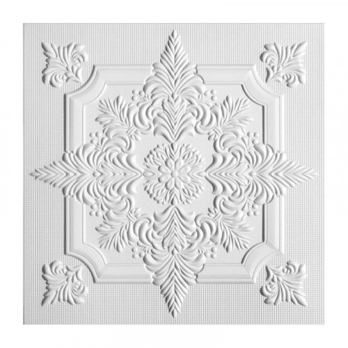 Плита потолочная Solid 500х500, С2056 белая, пенополистирол, 8шт/2м2/уп