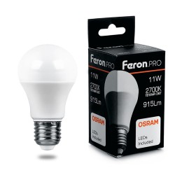 Лампа светодиодная LED 11вт Е27 теплый Feron. PRO LB-1011