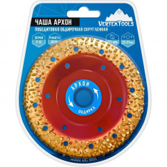 Чаша шлифовальная обдирочная 125х22.2 мм, Р12, Vertextools 08-09-125-12