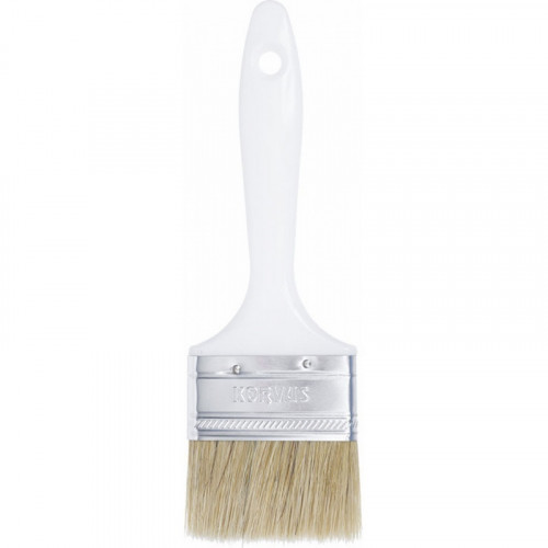 Кисть плоская 63мм, натуральная светлая щетина, пластиковая ручка, Korvus Хобби 0102625