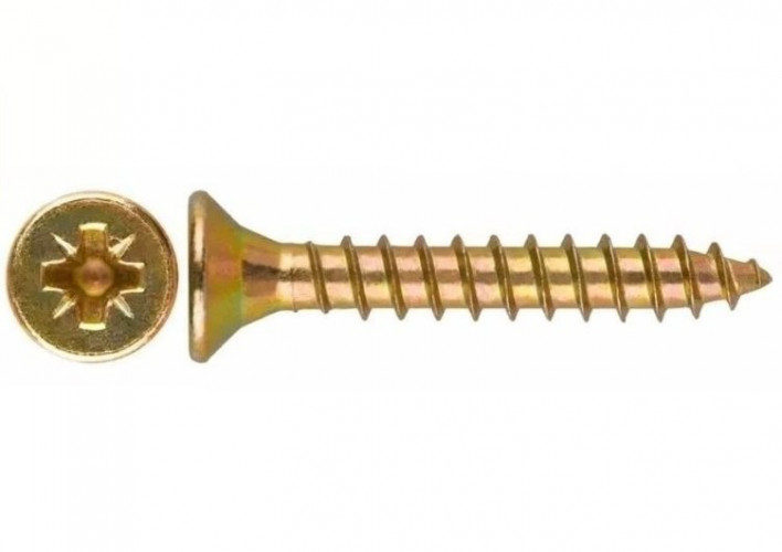 Саморез (шуруп) 4,5*60мм универсальный желтый с потайной головкой, кг.