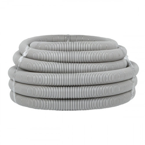 Труба гофрированная ПВХ 40мм с протяжкой серая электротехническая, 15м