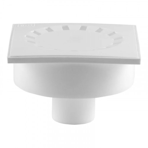 Трап для душа вертикальный 150х150х50мм белый пластик РТП 36584