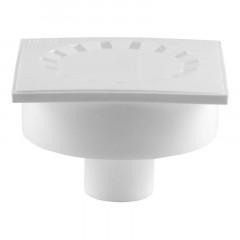 Трап для душа вертикальный 150х150х50мм белый пластик РТП 36584