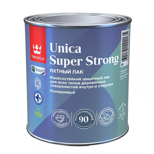 Лак яхтный Tikkurila Unica Super Strong алкидноуретановый глянцевый, 0,9л