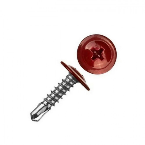 Саморез прессшайба 4,2*16 сверло RAL3005 красное вино, 1шт