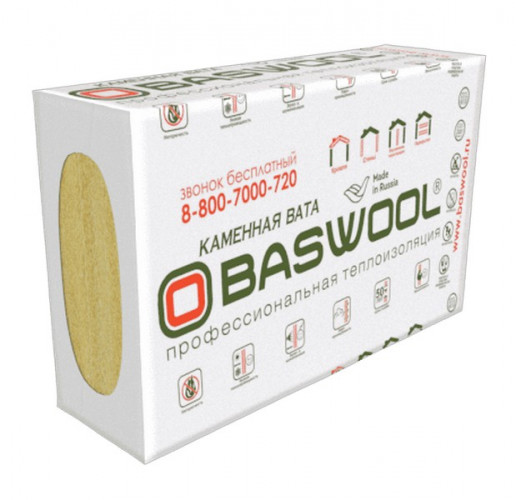 Теплоизоляция Baswool Руф Н 100 кг/м3 (50*600*1200) 6шт. 4,32м2 (0,216 м3)