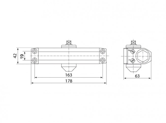 Доводчик 40-60 белый Фабрика Замков