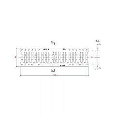 Решетка щелевая DN100 500x136x15 С250 чугунная Norma AQUASTOK 31013С