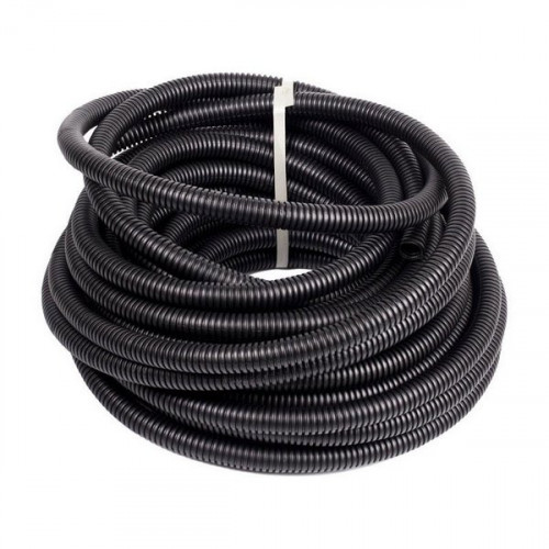 Труба гофрированная ПНД 20мм с протяжкой черная электротехническая, 100м