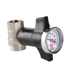 Кран шаровой 1/2 дюйма с термометром, внутренняя резьба Valtec VT.808.N.04