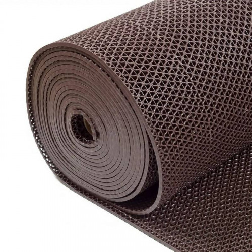 Грязезащитное покрытие ПВХ ЗигЗаг (zig-zag) 0.9х15м 5.5мм, коричневый