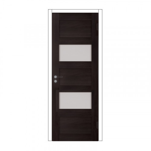 Дверь из экошпона с притвором (в комплекте) "Аризона 2" М7 со стеклом венге Олови