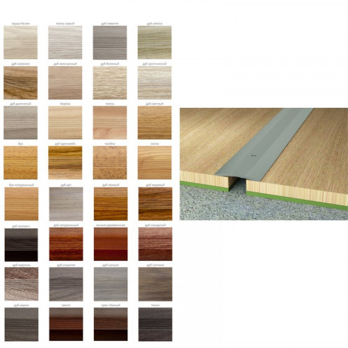 Стык универсальный 28х900мм Венге алюминиевый Русский профиль