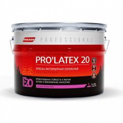 Краска латексная Parade Professional E20 Pro’Latex20 моющаяся полуматовая белая 9 л