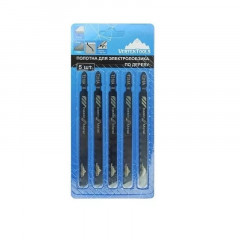 Пилки для лобзика по металлу T318A, 130мм, шаг 1,2мм, 5шт Vertextools