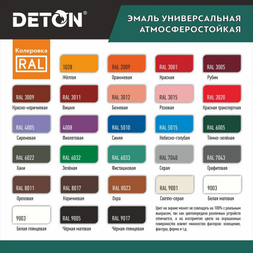 Эмаль аэрозольная RAL 8011 ореховый, алкидная атмосферостойкая DETON 520мл