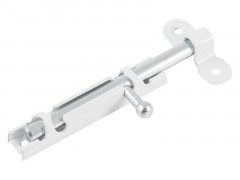 Задвижка дверная (шпингалет) белая, L=80мм