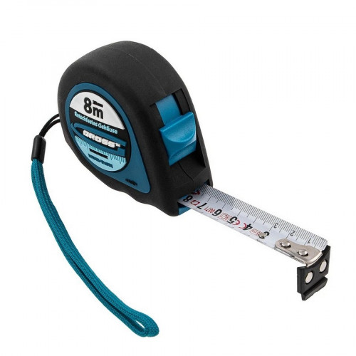 Рулетка 8м*25мм обрезиненный корпус, магнитный зацеп Gross Ergonomisch 31104