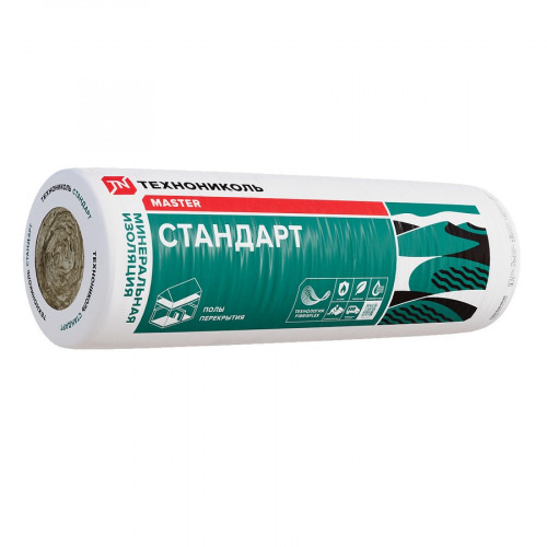 Теплоизоляция Стандарт 11.5кг/м3 (100*1220*6150) 1шт. 7.5м2 (0,75 м3) Технониколь
