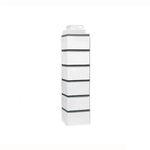 Угол наружный для панелей Кирпич клинкерный 119х485мм, Белый FineBer