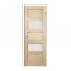 Дверь из экошпона с притвором со стеклом М9 820х2000мм Аризона 2 дуб беленый Олови