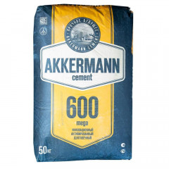 Цемент серый М-600 Цем I 52,5Н Д0, 50кг Mega Akkermann/Горнозаводск