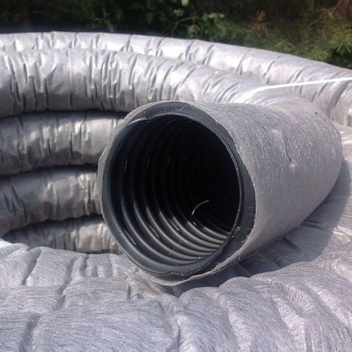 Труба гофрированная дренажная SN4 d=160мм с фильтром с перфорацией (50 п.м.)
