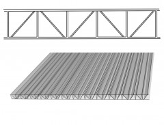 Сотовый поликарбонат 4мм Прозрачный (78%) 2,1х6м Усиленный Полигаль, 0,8кг/м2