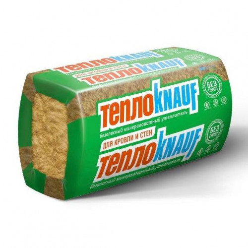 Утеплитель Тепло Кнауф для кровли и стен TS 036 (50х610х1230 мм) 16шт, 12м2 (0,6м3) KNAUF