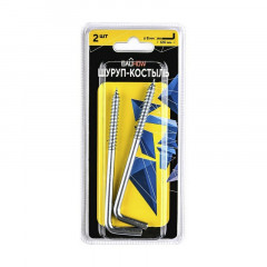 Шуруп-костыль 8х120 оцинкованный в блистере Bauhow, 2 шт