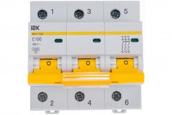 Выключатель автоматический 3п ВА47-100 3P (C) 10kA 100А, MVA40-3-100-C IEK