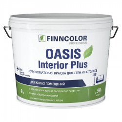 Краска для стен и потолков Finncolor Oasis Interior Plus глубокоматовая, база A, 9л