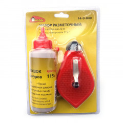 Набор разметочный, 2 предмета: шнур малярный 20 м, красящий порошок 115 г. РемоКолор 14-0-040