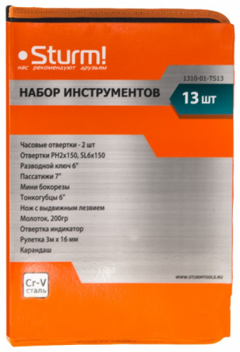 Набор инструментов в мягком кейсе 13 предметов STURM