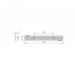 Решетка щелевая DN100 1000x134x22 A15 оцинкованная штампованная Norma AQUASTOK 31041А